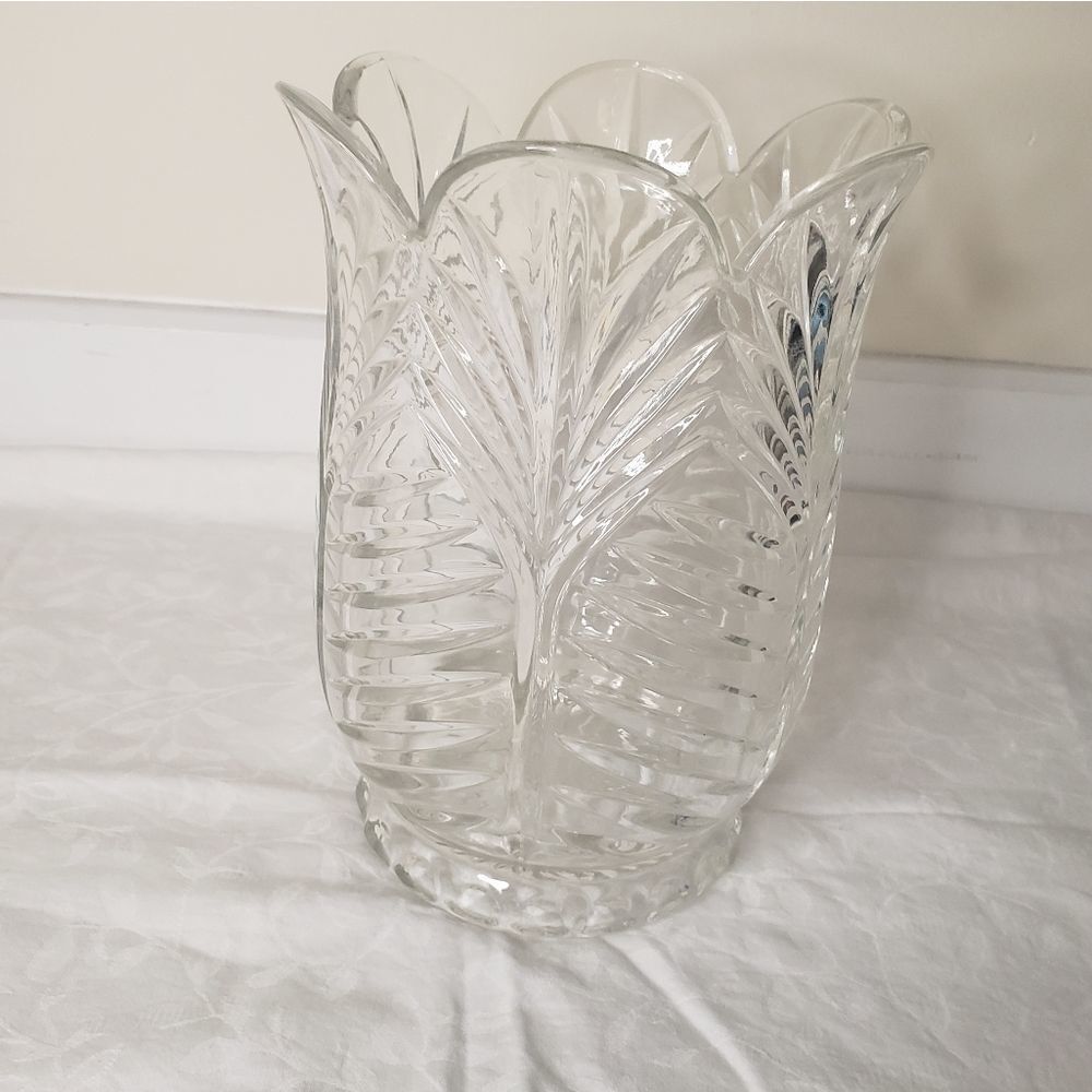 Vintage Birks Crystal Etched Vase